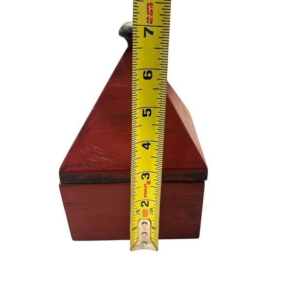 Wood Pyramid Jewelry Trinket Box Container Hideaway Stash Rustic Primitive Box - Picture 4 of 6